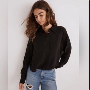 NWT Madewell Lusterweave Hartfield Crop Button Down Shirt